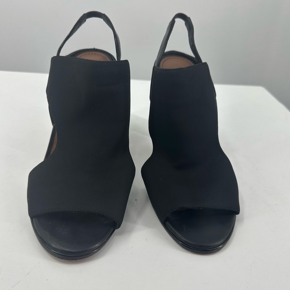 Donald Pliner Katya Block Heels Black Open Toe Slingback Sandel 8.5 Straps - Picture 5 of 11